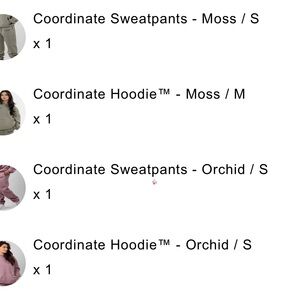 Coordinate Sweatpants and Hoodie Set - Moss and Orchid